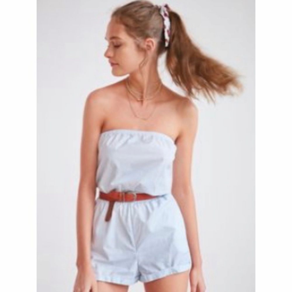 Urban Outfitters Baby Blue & White striped romper